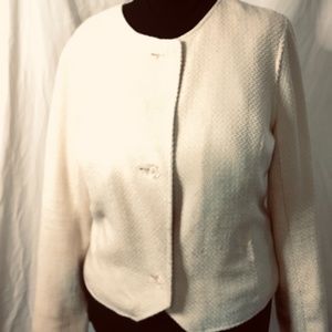 Isaac Mizrahi Cream Knit Jacket Size XXL